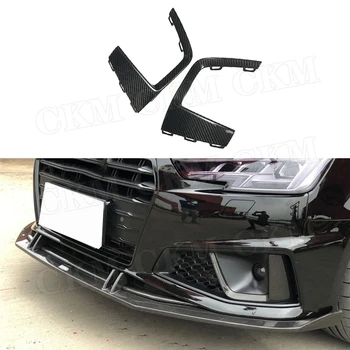 Sausas anglies pluoštas Priekinis rūko žibinto rėmo galvutės strypas Rūko žibinto gaubtas Apdailos dangtelis Audi A4 S4 2019 automobilio stilius
