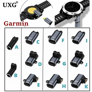  nešiojamas C tipo / mikro USB / IOS moteriškas įkroviklio kabelio adapteris, skirtas Garmin 4Pin Fenix 7 / 7S / 7X / 6 / 6S / 6X / 5S laikrodžių įkrovimo keitikliui