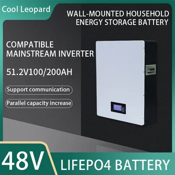 Aukštos kokybės sieninė saulės energijos baterija 48V 100AH 51.2v 5120Wh buitinis energijos kaupimo keitiklis LiFePO4 akumuliatorius