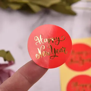 10 lapų apvalios formos raudona spalva Laimingų Naujųjų metų popierinis lipdukas albumui Dienoraštis Knygų žurnalas Dovanų dėžutė Pakuotės dekoras
