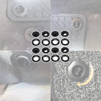4 Komplektas Automobilio bagažinė Universalus grindų kilimėlis Spaustuko laikiklis Sukibimas su kilimu Tvirtinimo segtukas Sagtis Atsparus slydimui Tvirtinimo detalės Pakeiskite priedus