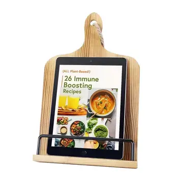 Kulinarinių knygų saugojimo organizatorius Tvirta medinė kulinarinių knygų lentyna Patvari kulinarinių knygų laikiklis Kulinarinių knygų saugojimo organizatorius Šeimos draugams