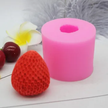 3D Didelis braškių silikono žvakių pelėsis 